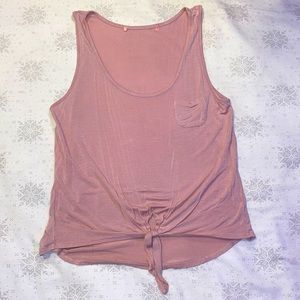 dusty pink, front knot, tank top